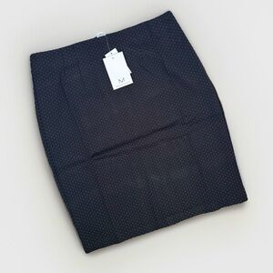 M MAGASCHONI Skirt Womens Size L Black White Knit Pencil Classic Pull On